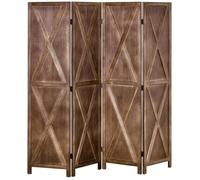 Paravent intérieur HOMCOM Bois de paulownia 182x170x1.8cm Noyer