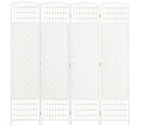HomCom Paravent en bois 4 panneaux pliable 160 x 170 cm blanc