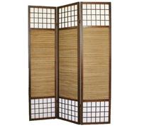 Paravent japonais avec bambou en bois de 3 Panneaux -PEGANE-