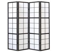 Paravent japonais bois noir de 4 pans