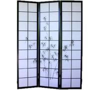 Paravent japonais en bois noir avec dessin bamb…
