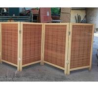 Paravent japonais pliable à 4 panneaux en bois pour bureau et maison, 80 cm / 2.6ft de haut, idéal pour couloir et entrée