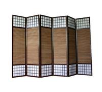 Paravent japonais en bois avec bambou de 6 Panneaux -PEGANE-