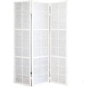 Paravent japonais Shoji en bois blanc de 3 pans -PEGANE- Blanc G
