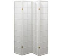 Paravent japonais Shoji en bois blanc de 4 pans -PEGANE- Blanc G