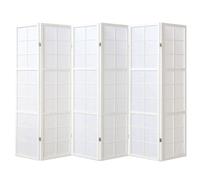 Paravent japonais Shoji en bois blanc de 6 pans