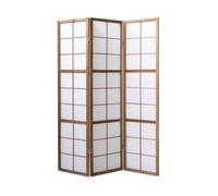 Paravent japonais Shoji en bois brun foncé de 3…