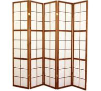 Paravent japonais Shoji en bois brun foncé de 5…