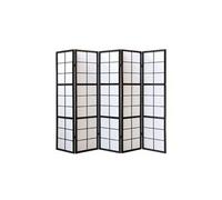Paravent japonais shoji en bois noir 5 pans