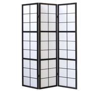 Paravent japonais Shoji en bois noir de 3 pans