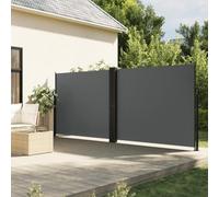 Paravent latéral extensible anthracite opaque 180 cm 1000 cm Tissu acier et aluminium Idéal pour les espaces extérieurs et les solutions d'intimité dans le jardin