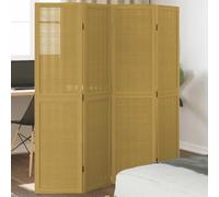 Paravent marron 40 x 160 cm, bois massif paulownia bambou, hauteur 160 cm | Lot de 4 panneaux avec charnières en métal, pliables et peu encombrantes, pour chambre à coucher et salon