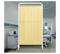 Paravent médical, 180 x 90 cm - Cloison de séparation Pliable et Portable avec roulettes pour Bureau, Clinique, Chambre et Couloir - Jaune - Panneau de Protection à 1 Dimension