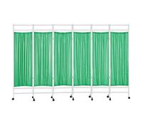 Paravent médical à 3/4/5/6 Panneaux, séparateur de pièce Mobile, séparateur de pièce de 1,8 m de Haut avec roulettes pour hôpitaux/Bureaux (Vert, 6 Panneaux)