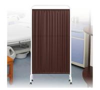 Paravent médical Amovible à roulettes, écran de Protection Pliable pour Bureaux, Restaurants, Salons de beauté et cliniques (Marron, 5 Panneaux)