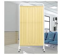 Paravent médical Pliable à roulettes pivotantes à 360°, séparateur de pièce à 2 Panneaux pour Bureau, Clinique, Restaurant - Jaune - Paravent médical de Protection, Portable et Ajustable