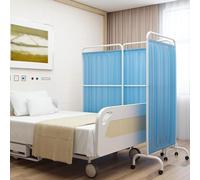 Paravent médical Pliable Bleu de qualité Professionnelle sur roulettes - Paravent médical pour salles d'urgence, spas et salles de Classe - Cloison Murale à 6 Panneaux pour Une confidentiali
