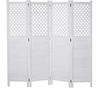 Paravent HWC-A84 ornaments 170 x 161 cm blanc