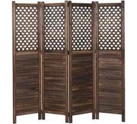 Paravent HWC-A84 ornaments 170 x 161 cm brun