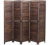 Paravent MENDLER HWC-C30, cloison de séparation, style shabby vintage, 170x205 cm brun Marron