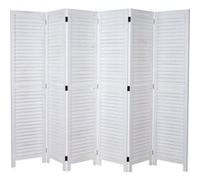 Paravent HWC-C30, paroi de séparation, 170x243cm blanc shabby