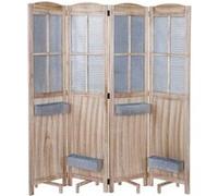 Paravent MENDLER HWC-D26 en bois et métal 170x161x29 cm Marron