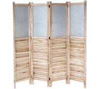 Paravent HWC-D27, cloison de séparation en bois et métal, 170x160x2 cm