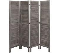 Paravent MENDLER HWC-G30 look shabby 170x162cm gris-brun