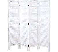 Paravent MENDLER HWC-G30 shabby chic 170x160cm blanc Blanc
