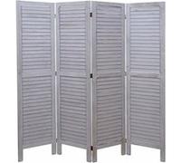 Paravent MENDLER HWC-G30 shabby chic 170x160cm gris foncé Gris