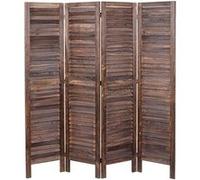 Paravent MENDLER HWC-G30 shabby chic 170x160cm marron Marron