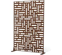 Paravent Métal - Cloison de séparation visuelle 91x50,8x191cm - Paravent design moderne en marron - Idéal pour le bureau et la maison
