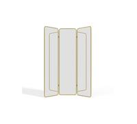 Vente-unique - Paravent Miroir 3 pans en métal - L. 146 x H. 180 cm - Doré - MIROLY