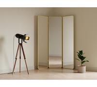 Paravent miroir 3 pans en métal - L. 146 x H. 180 cm - Doré - MIROLY