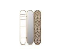 Paravent miroir art déco en métal - 3 pans - L. 117 x H. 175cm - Doré - MAVICA