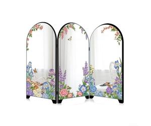 Paravent miroir en acrylique de style chinois - Décoration de bureau - Design fusion élégant - Pour la maison, le bureau, les événements - Hauteur : 11 cm (PF-JN-XFB107)