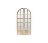 Paravent miroir en bois de pin effet patiné - 2 pans - L. 96 x H. 180 cm - Naturel - KEDIRI