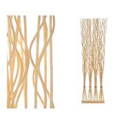 Paravent MJ84091-W Naturel en Bois de Saule 50 x 182 x 13 cm 4 Branches - Marque : Gift Decor - EAN : 8430852946522