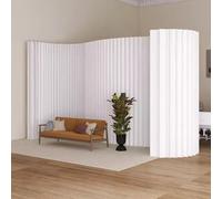 Paravent moderne en papier, pliable et rétractable, brise-vue multifonctionnel, cloison créative pour la maison, le bureau, le magasin de vêtements ou la diffusion,White-5x1.8m/16.4x5.91FT