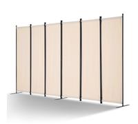 VEVOR Paravent Multifonctionnel à 6 Panneaux, Cloison de Séparation Autoportant 311 x 180,5 cm, Séparateur de Pièces Intérieur Pliable, Brise-Vue pour Confidentialité, Bureau, Chambre, Salon, Beige