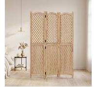 Homestyle4u 2014 Paravent 3 panneaux en bois naturel, protection visuelle espagnole