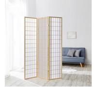 3 Pan Paravent Séparateur Interieur Cloison Bois Naturelle Diviseur Homestyle4u