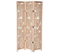 Paravent palm 3 pans, cloison de séparation en bois clair de paulownia - Longueur 105 x Profondeur 1.65 x Hauteur 165 cm