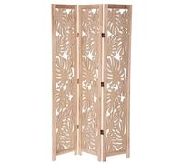 Paravent palm 3 pans, cloison de separation en bois clair de paulownia - Longueur 105 x Profondeur 1.65 x Hauteur 165 cm --