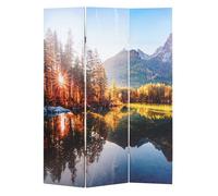 Paravent photo avec isolation phonique HWC-L55 - séparateur de pièce acoustique cloison pare-vue - MVG - 180x122cm Waldsee