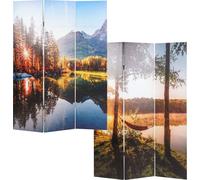 Mendler Paravent Photo avec Isolation phonique HWC-L55, séparateur de pièce Acoustique cloison Pare-Vue, MVG - 180x122cm Waldsee
