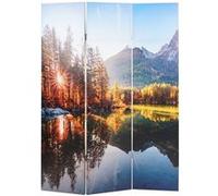 Paravent photo avec isolation phonique HWC-L55 - séparateur de pièce acoustique cloison pare-vue - MVG - 180x122cm Waldsee