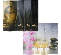 Paravent photo Buddha, Paravent Séparateur de pièce ~ 180x200 cm