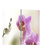 Paravent pliable - 217 x 170 cm - Fleur en bois de sapin massif - Pliable et autonome, brise-vue et séparateur de pièce pour salon, chambre à coucher, bureau, intérieur et extérieur