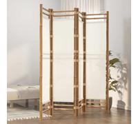 paravent pliable 4 pièces 160 cm bambou et toile